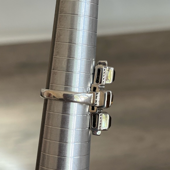 Nicky Butler SS Smokey Quartz, Citrine, Honey Topaz Multi Gemstone Art Deco Ring - Picture 8 of 10